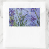 Vintage Blume lilac-irises-1917 monet. Rechteckiger Aufkleber (Tasche)