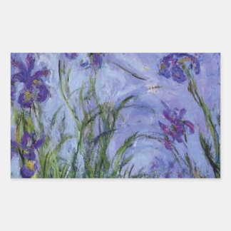 Vintage Blume lilac-irises-1917 monet. Rechteckiger Aufkleber