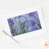 Vintage Blume lilac-irises-1917 monet. Rechteckiger Aufkleber (Umschlag)