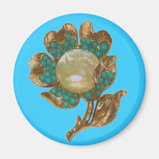 Vintage Blume Magnet (Vorne)
