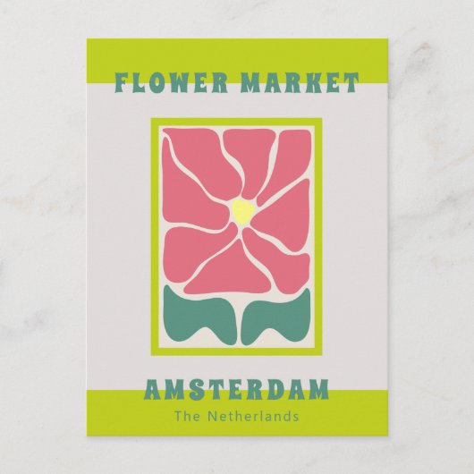 Vintage Blume Markt Amsterdam Postkarte (Vorderseite)