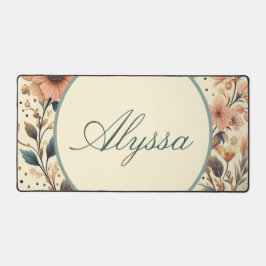 Vintage Blume Medley: Individuelle Name Schreibtischunterlage
