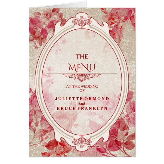 Vintage Blume - Menükarte (Vorne)