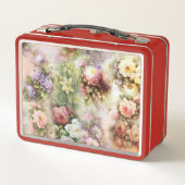 Vintage Blume Metall Brotdose (Rückseite)