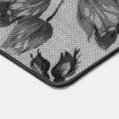 Vintage Blume mit Blumen, Schwarz und Weiß Schreibtischunterlage (Ecke)