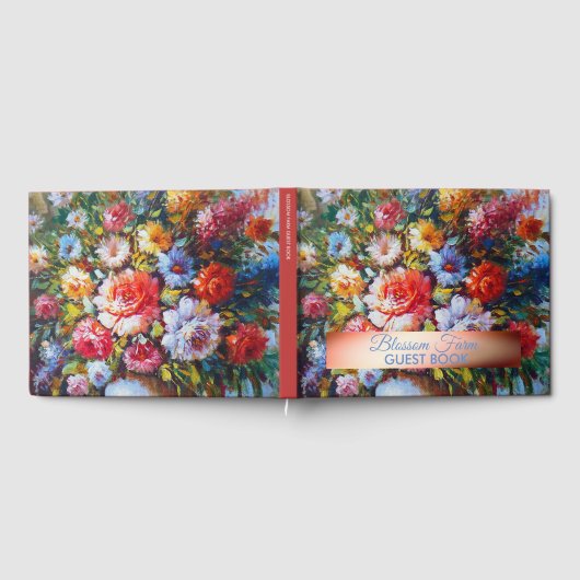 Vintage Blume mit Blumenbezug Personalisiert Gästebuch (Voll)