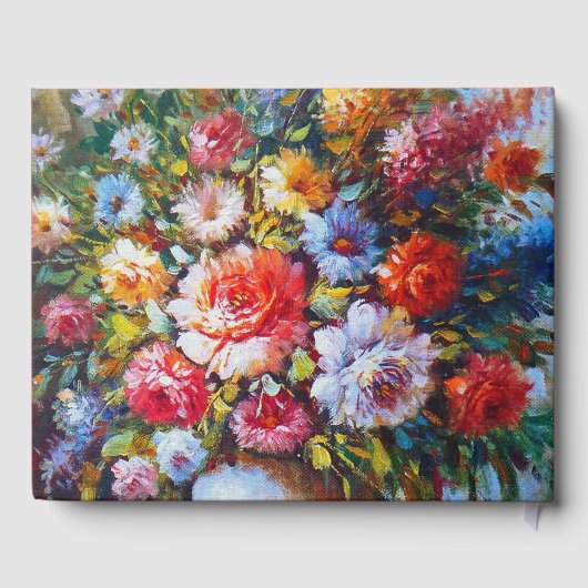 Vintage Blume mit Blumenbezug Personalisiert Gästebuch (Rückseite)