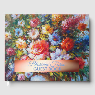 Vintage Blume mit Blumenbezug Personalisiert Gästebuch
