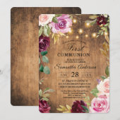 Vintage Blume mit heller Schönheit Einladung (Vorne/Hinten)