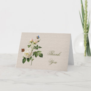 Vintage Blume mit Rosa Dankeskarte