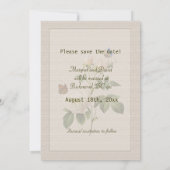 Vintage Blume mit Rosa Rose Save the Date (Rückseite)