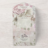 Vintage Blume mit Schmetterling All In One Einladung (Außenbereich)