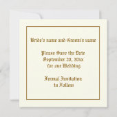 Vintage Blume mit Süßpfirsichen Save The Date (Rückseite)