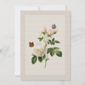 Vintage Blume mit weißer Rose Christlich Einladung (Rückseite)