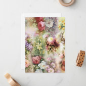 Vintage Blume Mitteilungskarte (Vorderseite/Rückseite Beispiel)