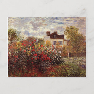 Vintage Blume monet-s-garden-in-argenteuil-sun Postkarte