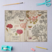 Vintage Blume Moths und Ephemera Decoupage Seidenpapier (Basteln)