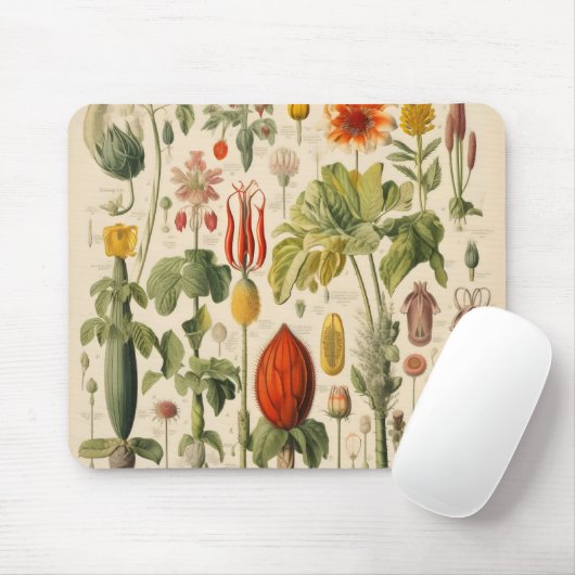 Vintage Blume Mousepad (Mit Mouse)