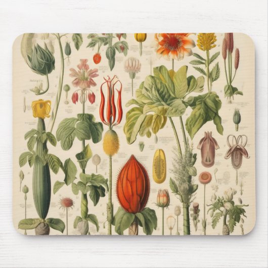 Vintage Blume Mousepad (Vorne)