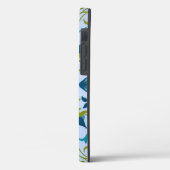 Vintage Blume Muster Aqua und Green Phone Case (Rückseite / Links)