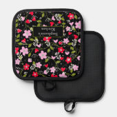 Vintage Blume Muster Topflappen (Vorderseite/Rückseite)