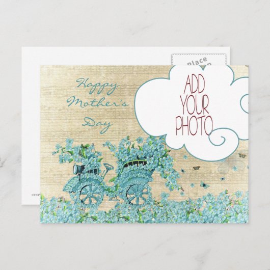 Vintage Blume - Muttertag glücklich Postkarte (Vorne/Hinten)