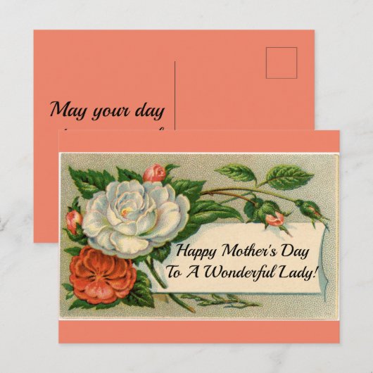 Vintage Blume Muttertag Postkarte (Vorne/Hinten)