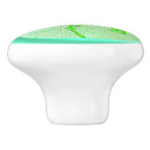 Vintage Blume Nähtaste grün Keramikknauf (Seitenansicht)