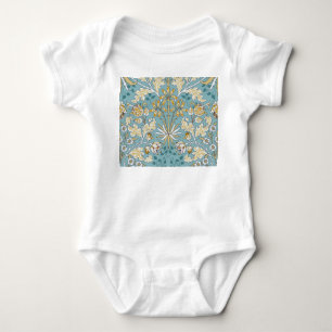 Vintage Blume, nahtlos blaue Blattspalte Baby Strampler