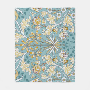 Vintage Blume, nahtlos blaue Blattspalte Fleecedecke