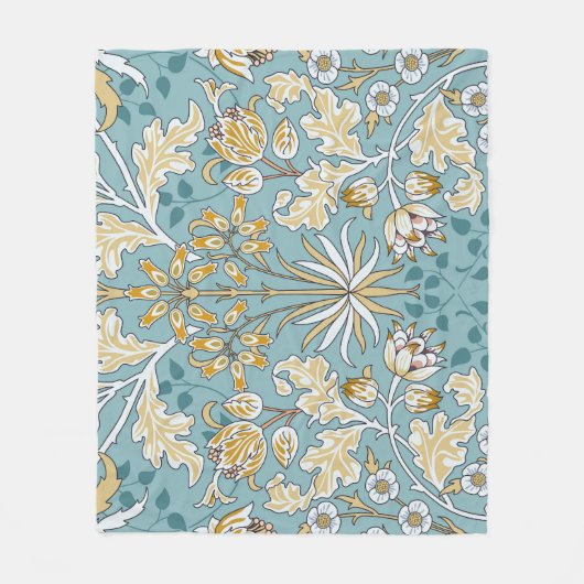 Vintage Blume, nahtlos blaue Blattspalte Fleecedecke (Vorderseite)