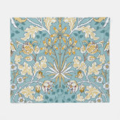 Vintage Blume, nahtlos blaue Blattspalte Fleecedecke (Vorderseite (Horizontal))