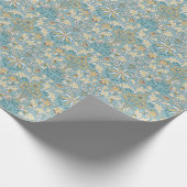 Vintage Blume, nahtlos blaue Blattspalte Geschenkpapier (Ecke)