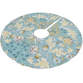 Vintage Blume, nahtlos blaue Blattspalte Polyester Weihnachtsbaumdecke (Schrägansicht)