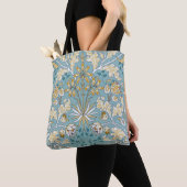 Vintage Blume, nahtlos blaue Blattspalte Tasche (Von Nahem)