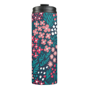 Vintage Blume nahtlos. Endlos wiederholt Thermosbecher