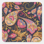 Vintage Blume nahtlos paisley Muster. Quadratischer Aufkleber (Vorderseite)