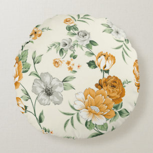 Vintage Blume nahtlos Vintages Muster auf Backgro Rundes Kissen