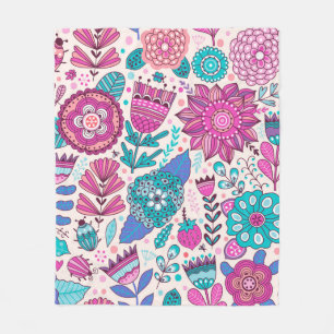 Vintage Blume Nahtlose botanische Struktur, Fleecedecke