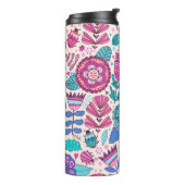 Vintage Blume Nahtlose botanische Struktur,  Thermosbecher (Nach links gedreht)