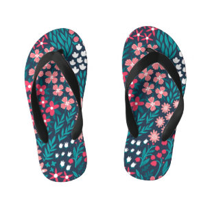 Vintage Blume Nahtlose Textur. Kinderbadesandalen