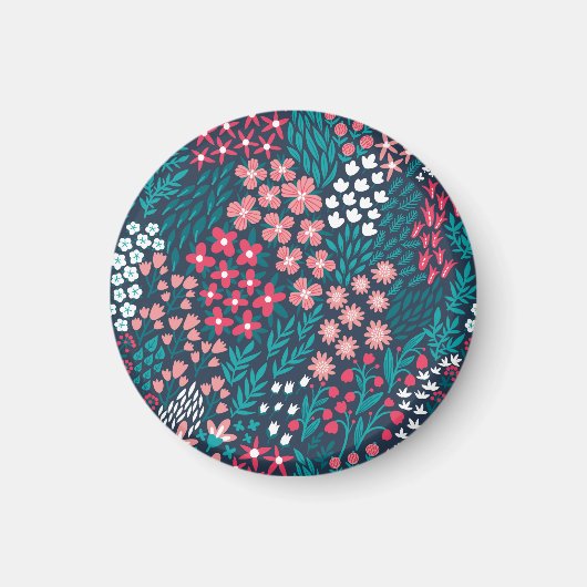 Vintage Blume Nahtlose Textur. Magnet (Vorne)