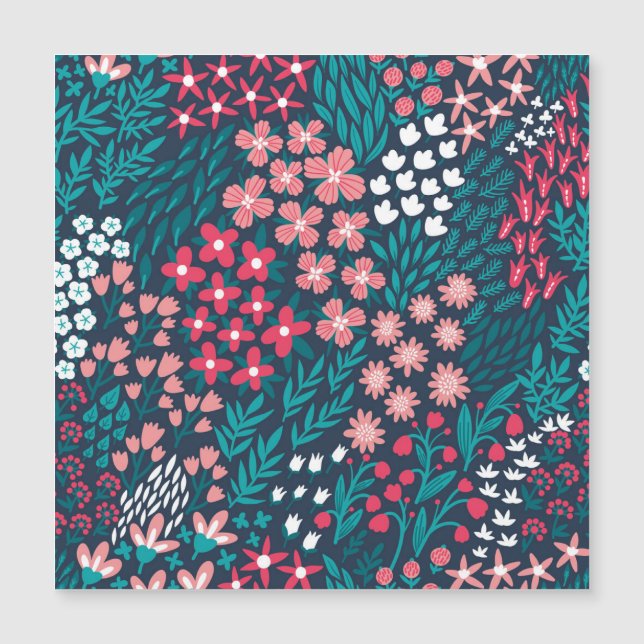 Vintage Blume Nahtlose Textur. Magnetkarte (Vorderseite)