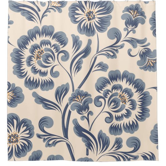 Vintage Blume nahtloses Musterelement. elegant Duschvorhang (Vorderseite)