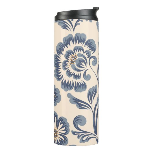 Vintage Blume nahtloses Musterelement. elegant Thermosbecher (Nach links gedreht)