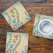 Vintage Blume Nelken Mit Monogramm Steinuntersetzer