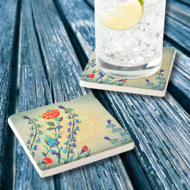 Vintage Blume Nelken Mit Monogramm Steinuntersetzer