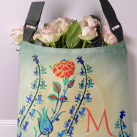 Vintage Blume Nelken Mit Monogramm