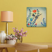 Vintage Blume Nelken Quadratische Wanduhr