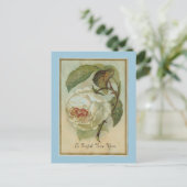 Vintage Blume Neujahr Feiertagspostkarte (Stehend Vorderseite)